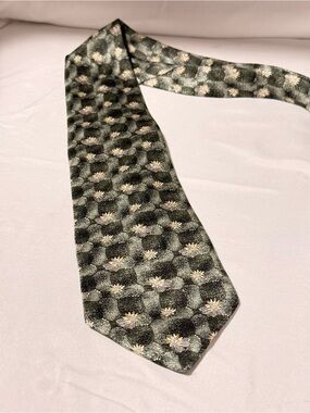Vintage Arrow Pastime‎ Silk Tie - Grey Gold Floral